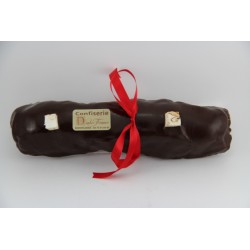 Bûche de Noël 500 g en Nougat tendre enrobé de chocolat noir
