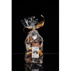 Sachet 200 g Assortiment de Nougat de Montélimar au chocolat Noir, Orange et caramel